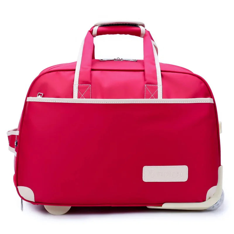 sac valise à roulettes - Rose