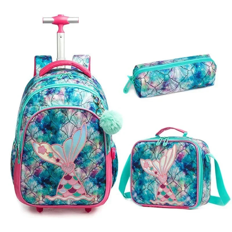 sac à dos et roulettes enfant - Motif Sirène 1