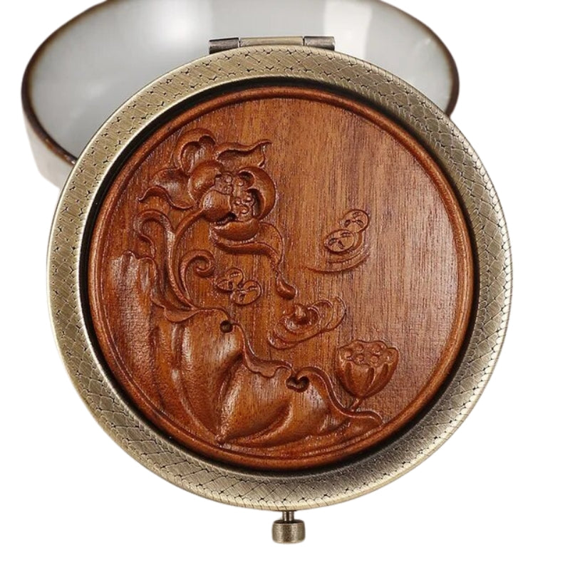 miroir de poche rond - Marron - Modèle 1