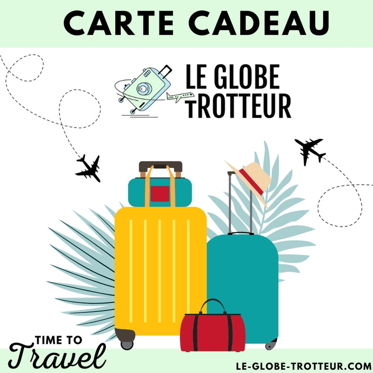 Carte Cadeau Le Globe-Trotteur valises empilées - 10.00 - 25.00 - 50.00 - 75.00 - 100.00 - 150.00 - 200.00 - 250.00 - 300.00 - 350.00 - 400.00 - 450.00 - 500.00