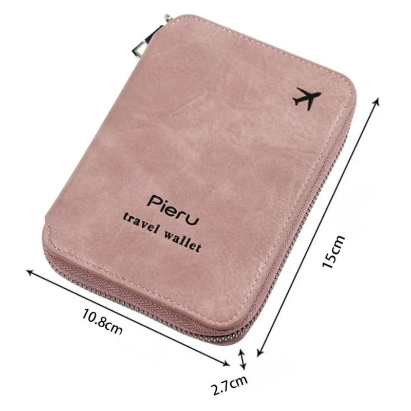 Portefeuille RFID Femme dimensions indiquées - Rose - Noir - Gris - Marron Foncé - Rouge - Marron Clair