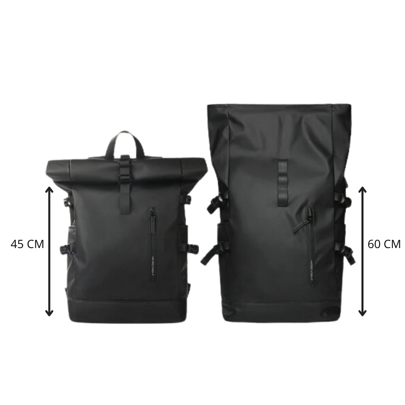 Sac à Dos Roll Top Imperméable deux tailles côte à côte - Vert - Noir - Gris - Rose - Bleu Marine