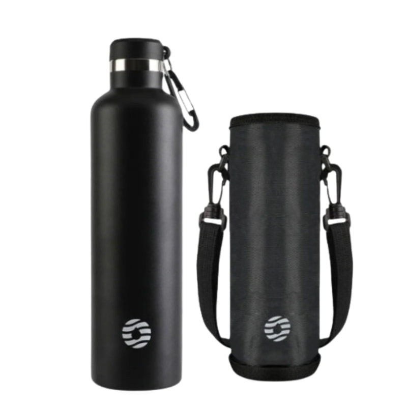 Bouteille Isotherme Inox - Noir - 1000 ml