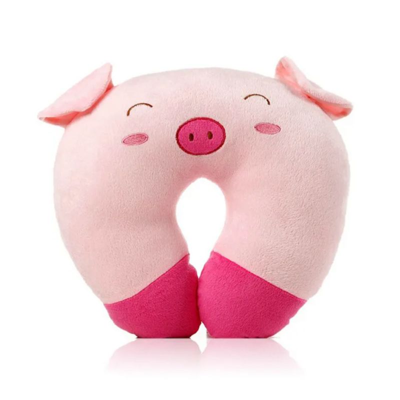 coussin de voyage en peluche - Cochon
