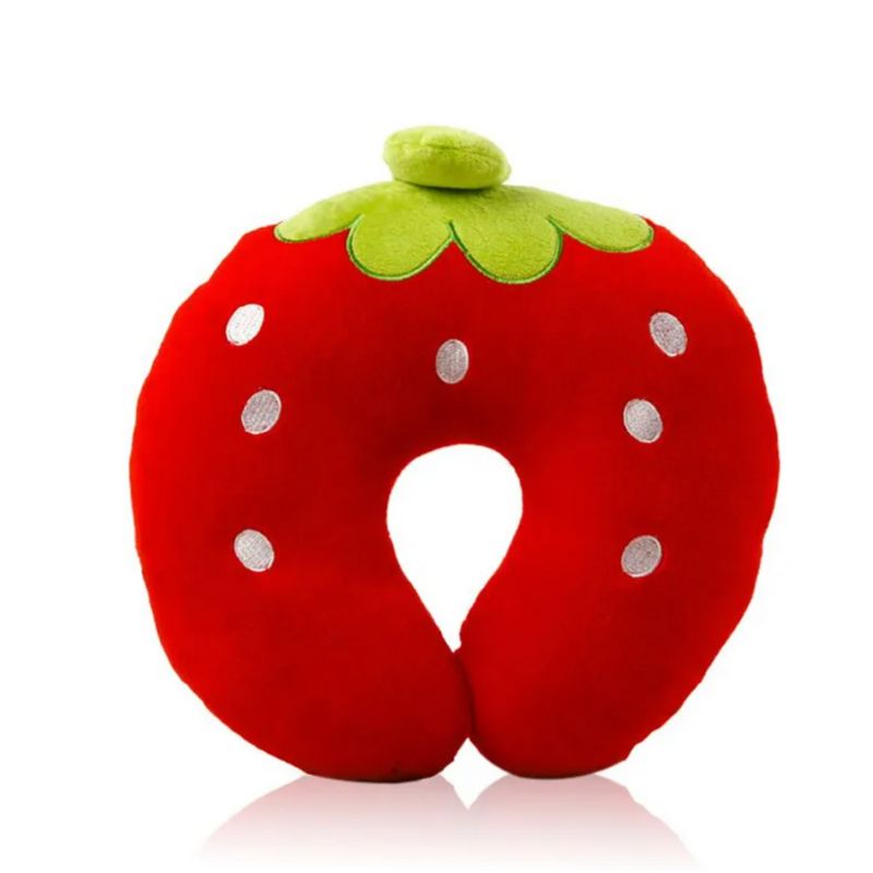 coussin de voyage non gonflable enfant - Fraise