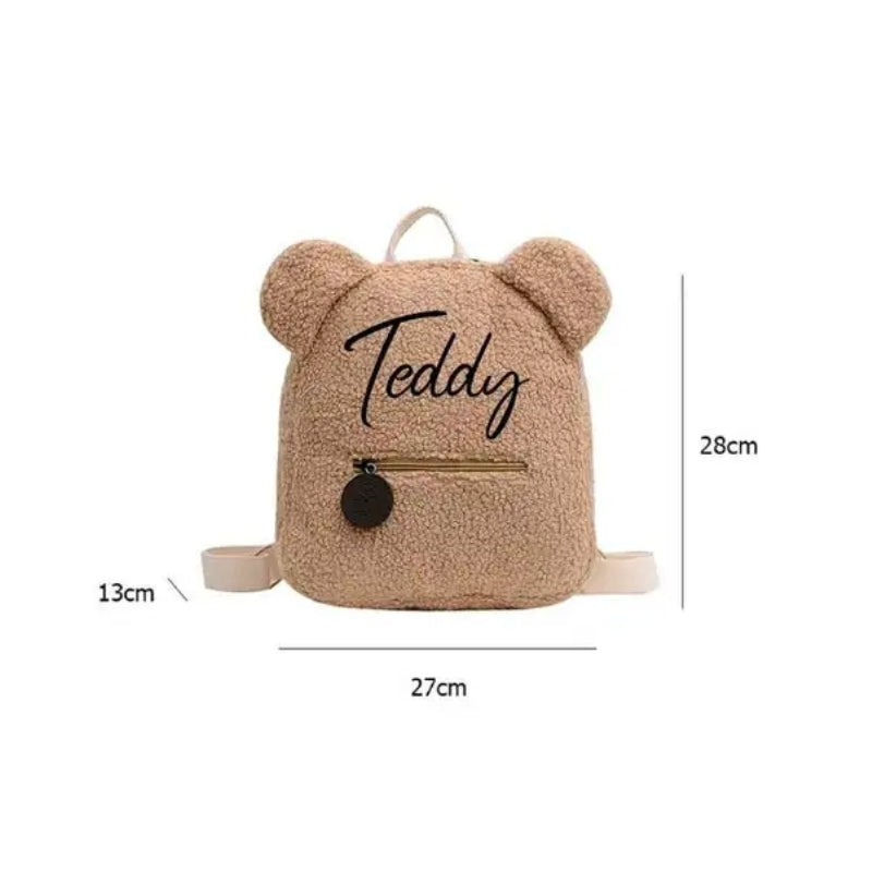 Sac à Dos Enfant Personnalisable gros plan fermeture zippée - Marron - Beige - Bleu Clair - Blanc Crème - Vert Foncé - Rose - Rose Clair - Turquoise - Noir - Taupe