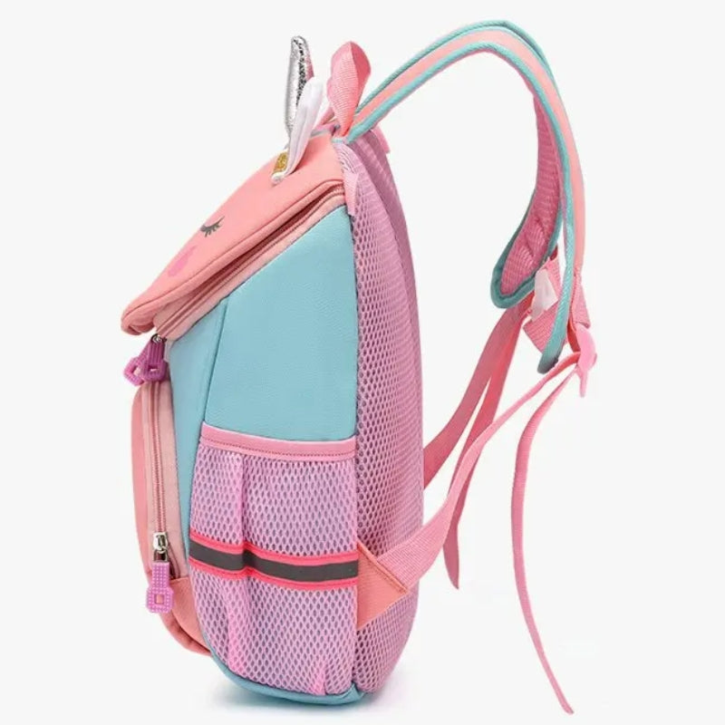 Sac à Dos Personnalisable Enfant vue latérale détaillée - Rose et Violet - Rose et Bleu Ciel - Rose et Bleu Marine - Rouge et Bleu Marine - Bleu Ciel et Bleu Marine - Jaune et Bleu Marine - Bleu Royal et Bleu Marine