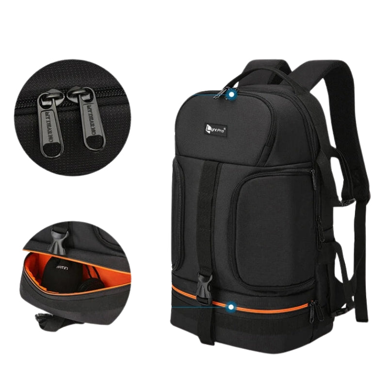 Sac Appareil Photo gros plan fermeture zippée - Orange - Gris - Rouge