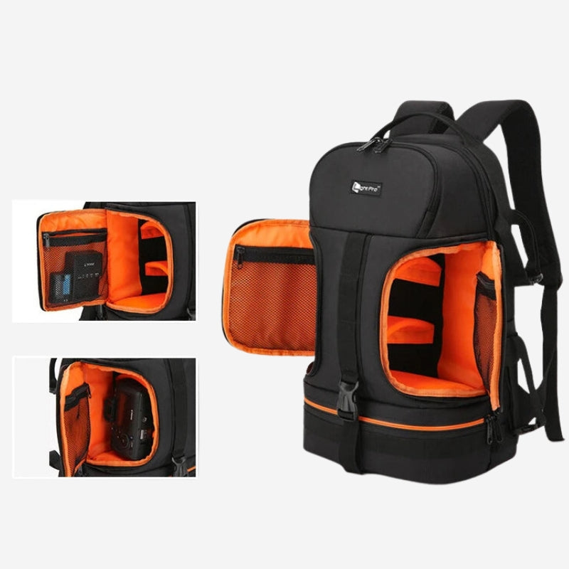 Sac Appareil Photo compartiment ouvert - Orange - Gris - Rouge