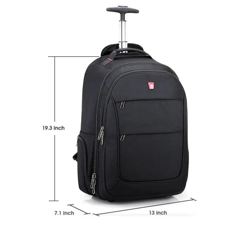 Valise Sac à Dos à Roulettes dimensions indiquées - Noir
