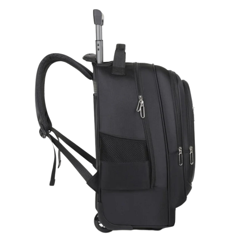 Sac à Dos à Roulettes côté avec roulettes - Noir