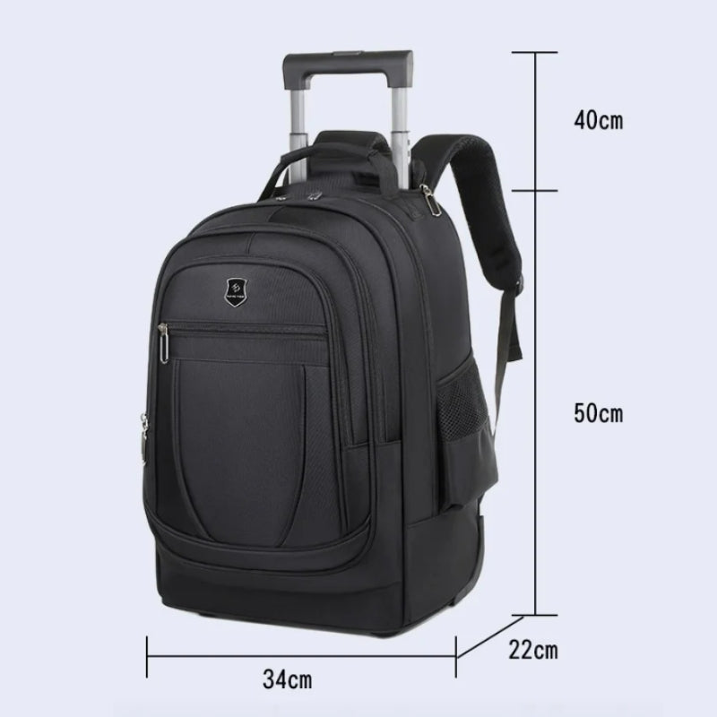 Sac à Dos à Roulettes gros plan fermeture zippée - Bleu Marine - Gris - Noir