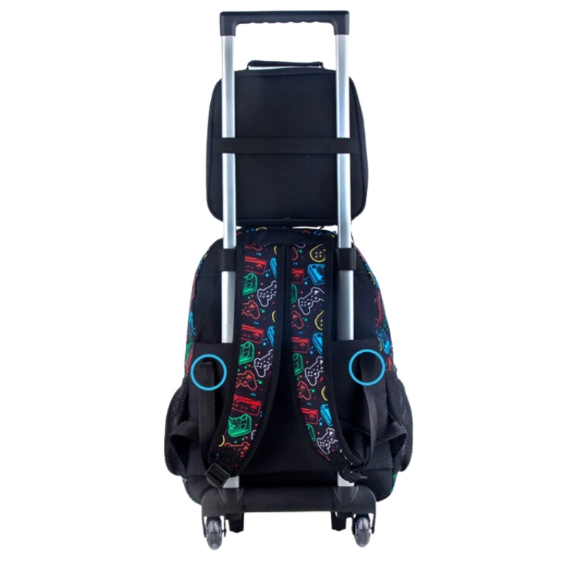 Cartable Sac à Dos à Roulettes Enfant dos avec roulettes - Console de Jeux