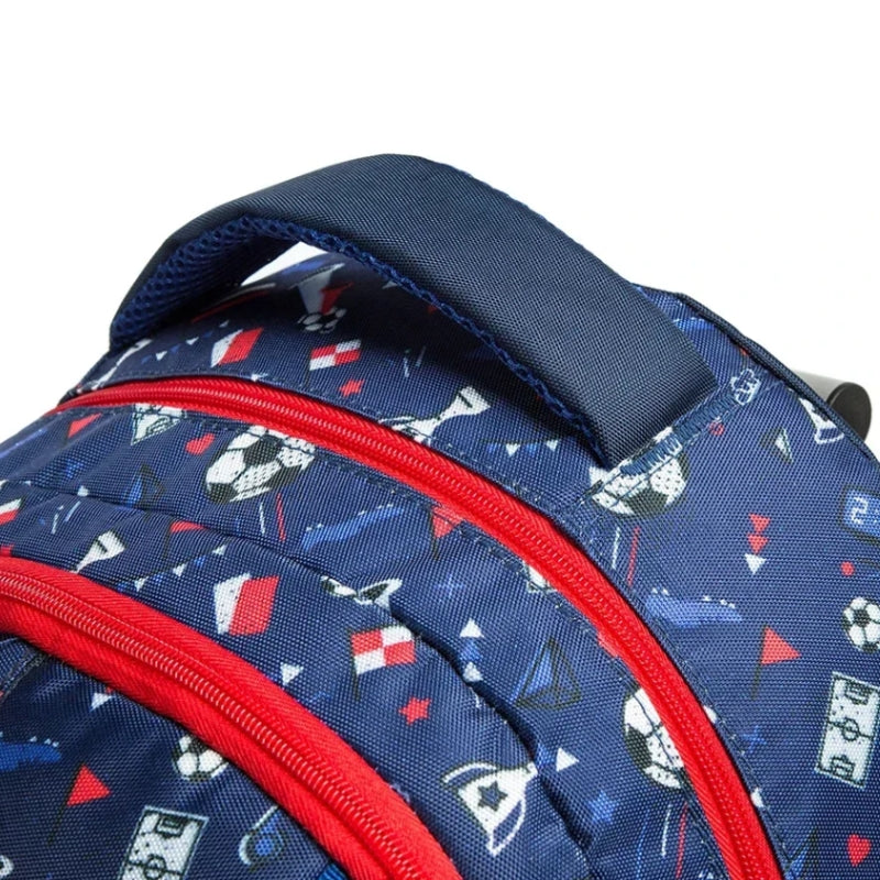 Sac à Dos et Roulettes Enfant détail des zips - Motif Sirène 1 - Motif Sirène 2 - Motif Licorne - Motif Football 1 - Motif Football 2