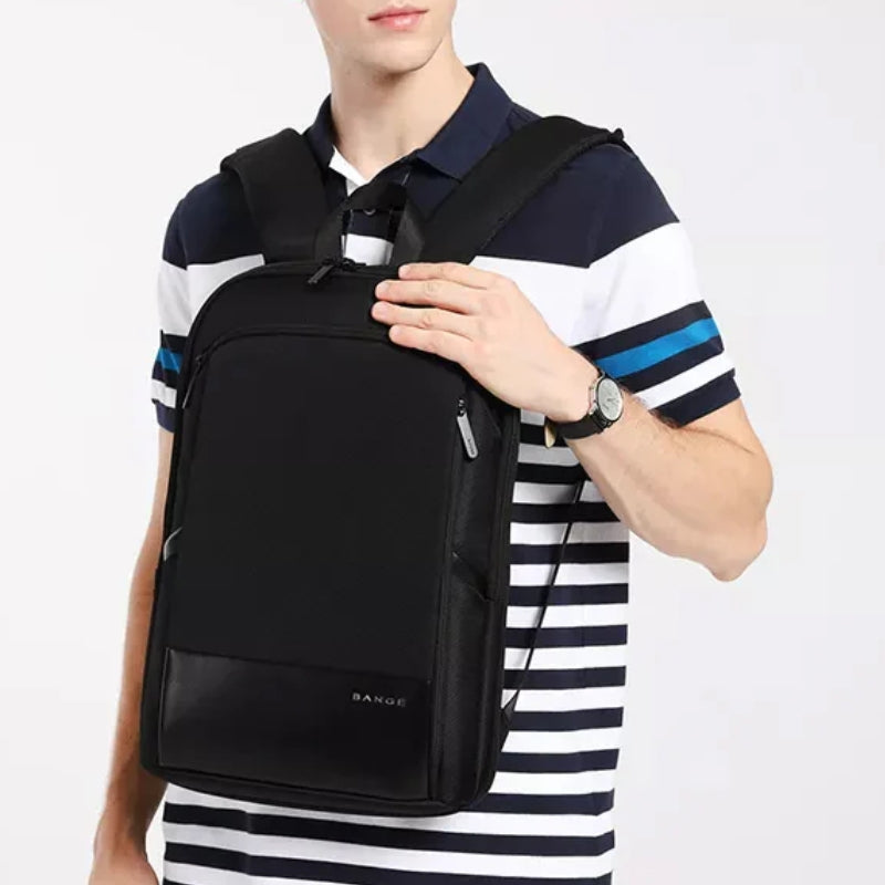 Sac à Dos Ordinateur Imperméable pour Homme portée à la main - Gris - Bleu Marine - Noir