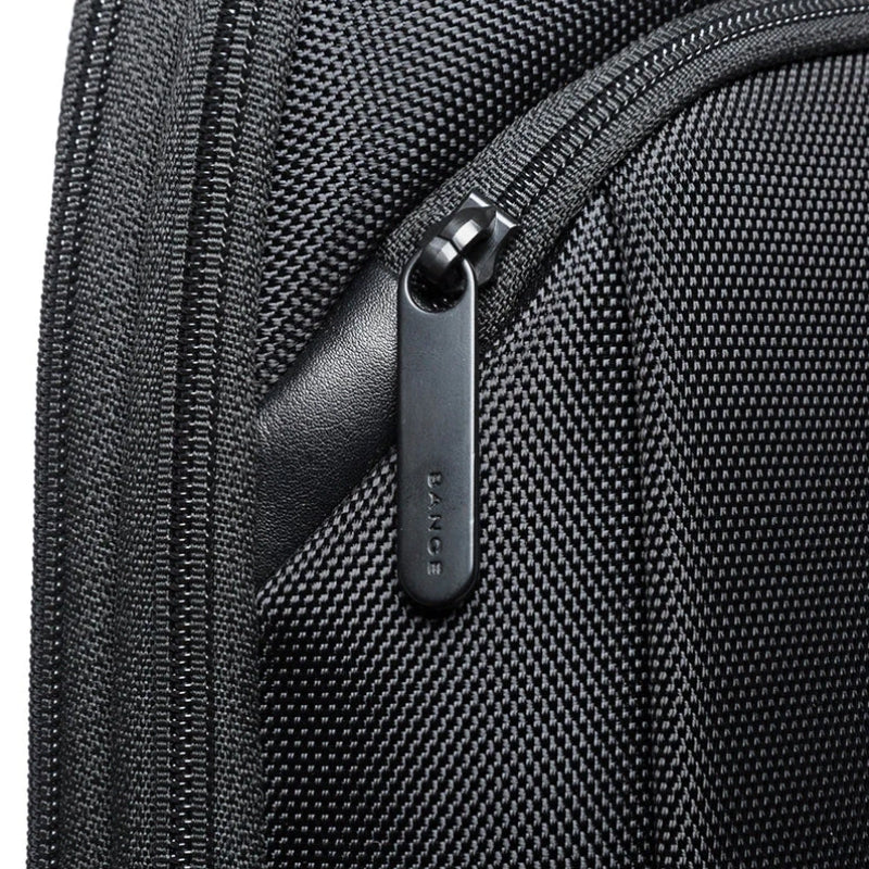 Sac à Dos Ordinateur Imperméable pour Homme gros plan fermeture zippée - Gris - Bleu Marine - Noir