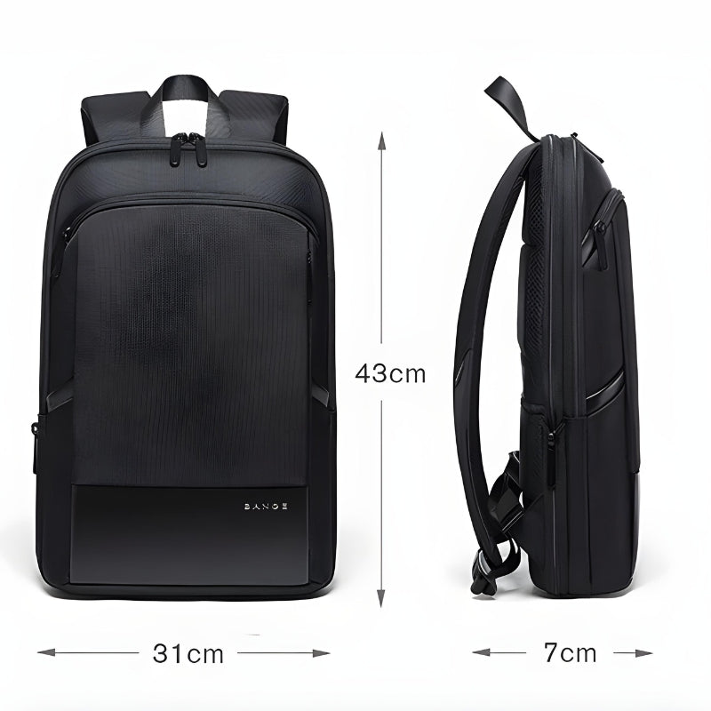 Sac à Dos Ordinateur Imperméable pour Homme vue de face et de côté - Gris - Bleu Marine - Noir