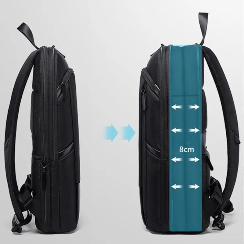 Sac à Dos Ordinateur Imperméable pour Homme profil avec écart - Gris - Bleu Marine - Noir