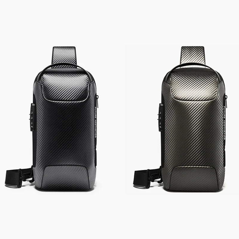 messenger bag man two bags aligned - Bronze - Black