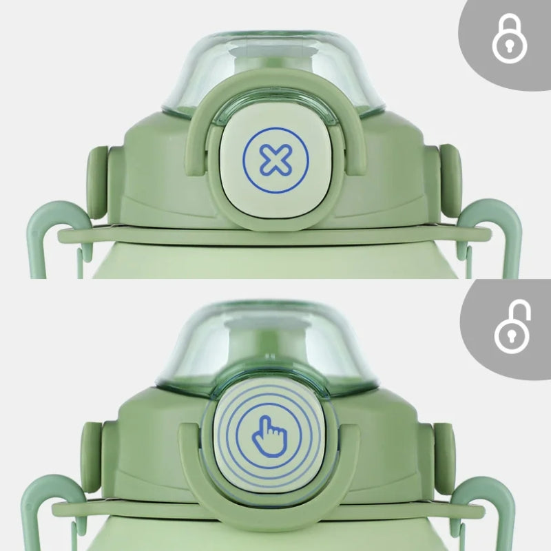 large capacity insulated water bottle cap details - Green - White - Pink - Yellow