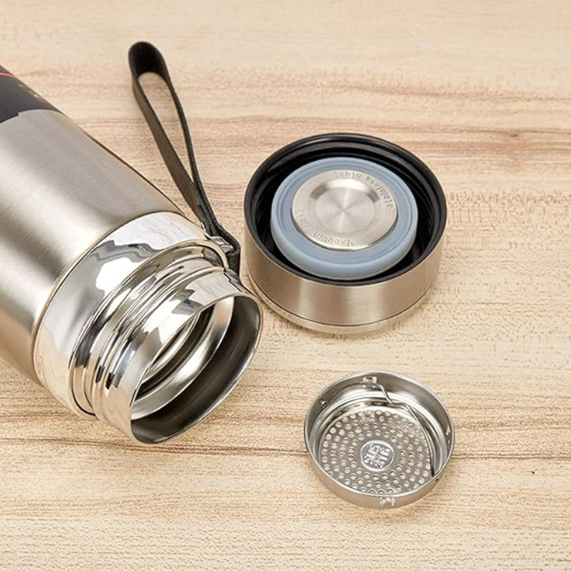 Thermos avec Filtre à Thé gros plan ouverture - Doré - Rouge - Noir - Bleu