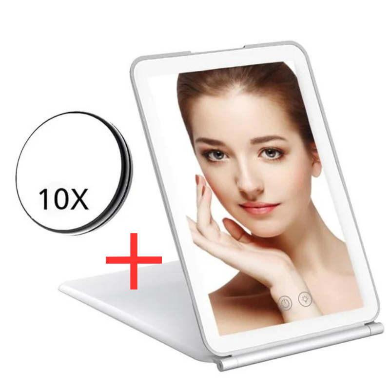 Miroir Led Zoom Portable - Blanc - Avec Zoom
