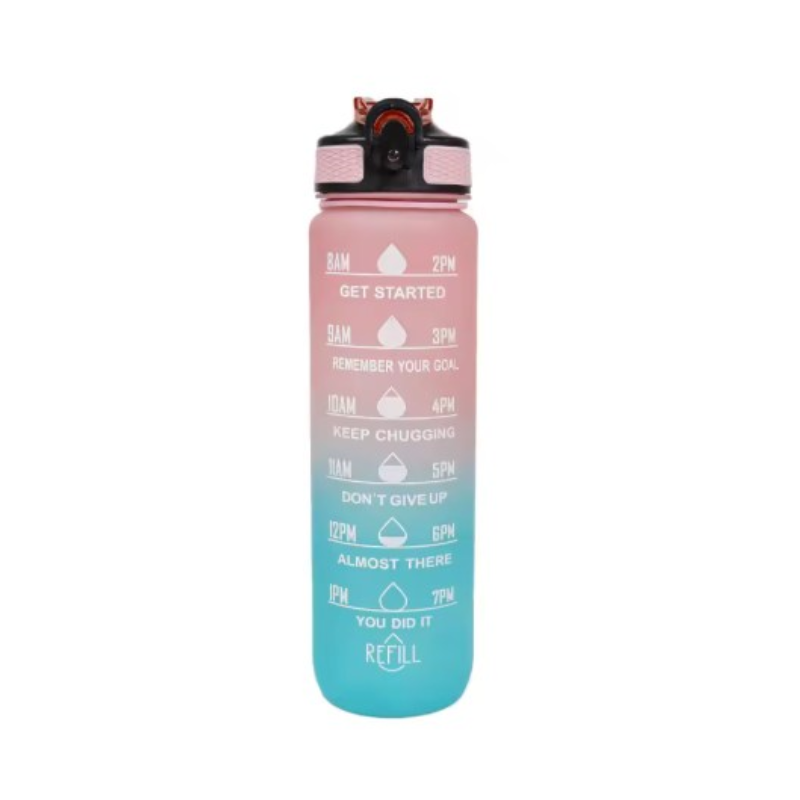 Gourde Avec Paille - Rose et Turquoise