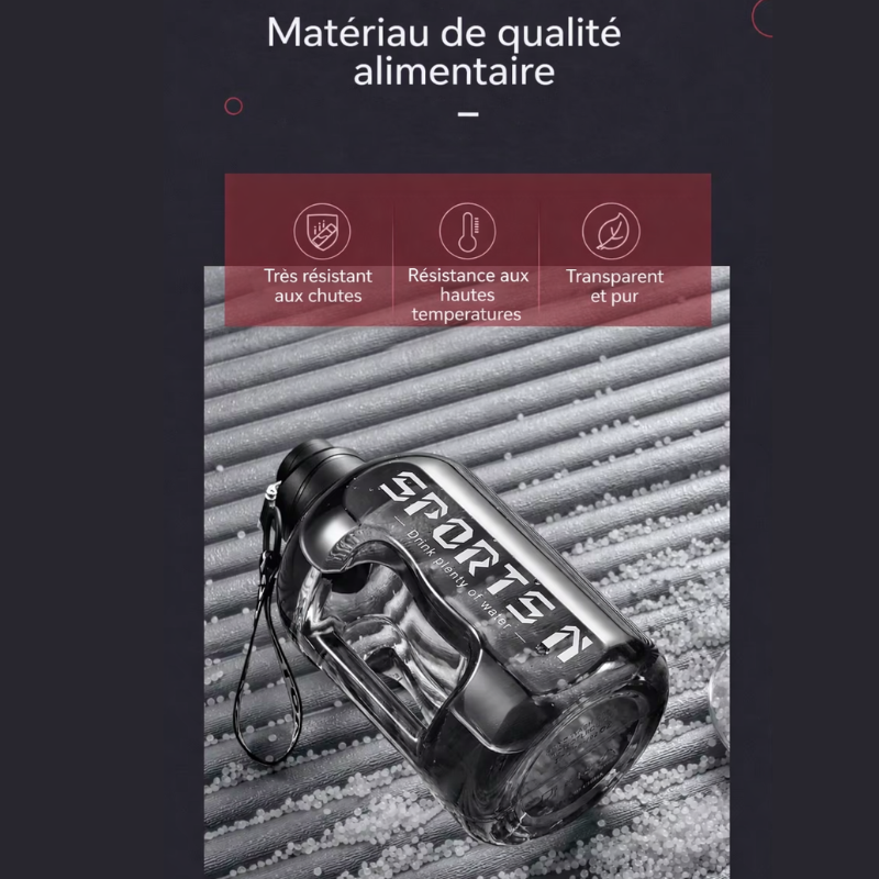 Gourde Bidon gros plan sur bouteille - Noir