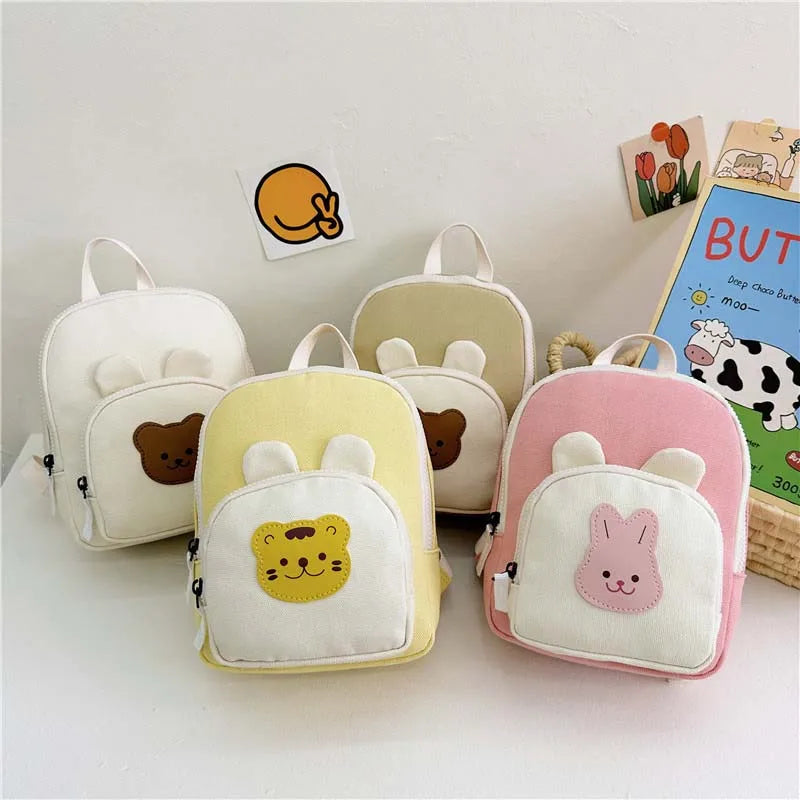 Sac a Dos Enfant 3 ans quatre sacs alignés - Beige - Rose - Jaune - Blanc Crème