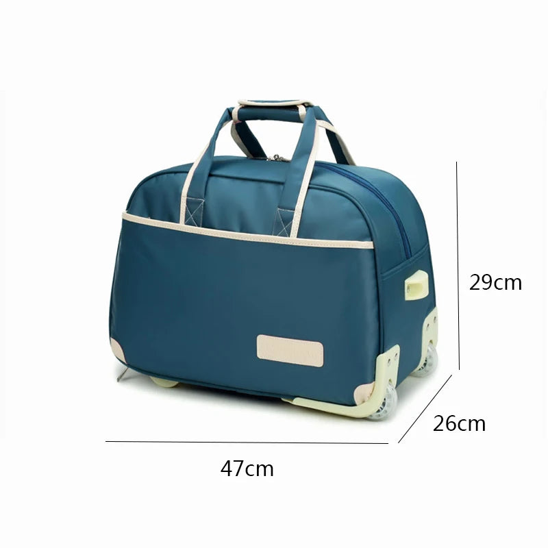 Sac Valise à Roulettes gros plan dimensions - Rose - Violet - Bleu - Noir - Orange - Marron
