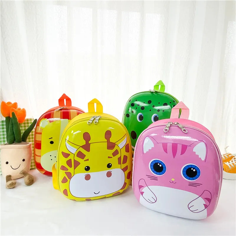 Sac à Dos Enfant Maternelle quatre sacs alignés - Girafe - Crocodile - Lion - Chat