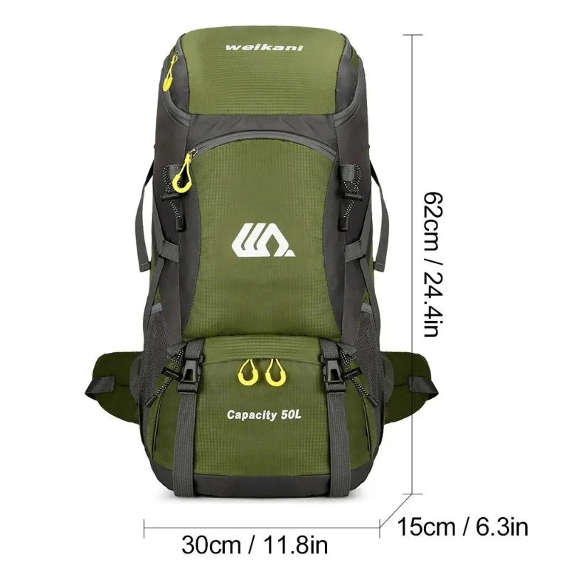Sac a Dos Randonnée 50 litres gros plan fermeture zippée - Vert