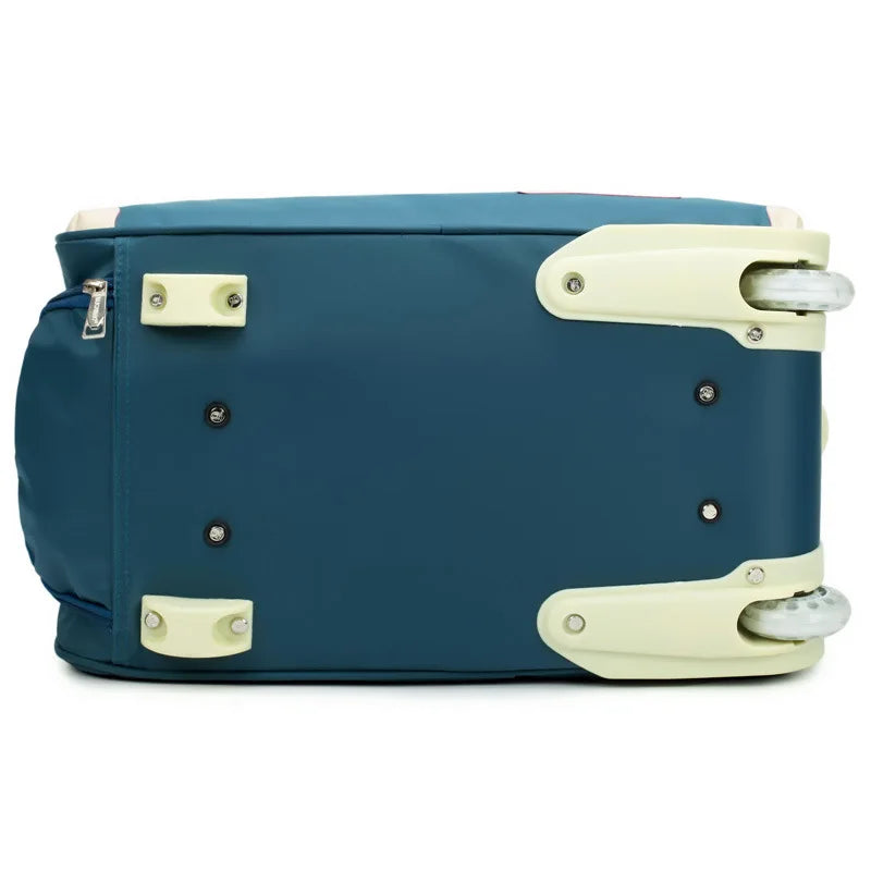 Sac Valise à Roulettes vue de dessous - Rose - Violet - Bleu - Noir - Orange - Marron