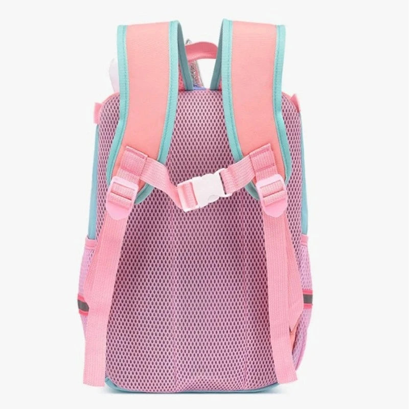 Sac à Dos Personnalisable Enfant vue arrière détails - Rose et Violet - Rose et Bleu Ciel - Rose et Bleu Marine - Rouge et Bleu Marine - Bleu Ciel et Bleu Marine - Jaune et Bleu Marine - Bleu Royal et Bleu Marine