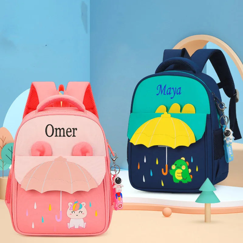 Sac à Dos Enfant Personnalisé deux sacs côte à côte - Violet - Bleu Ciel - Rose - Bleu Marine et Orange - Bleu Marine et Bleu Ciel - Bleu Marine et Vert