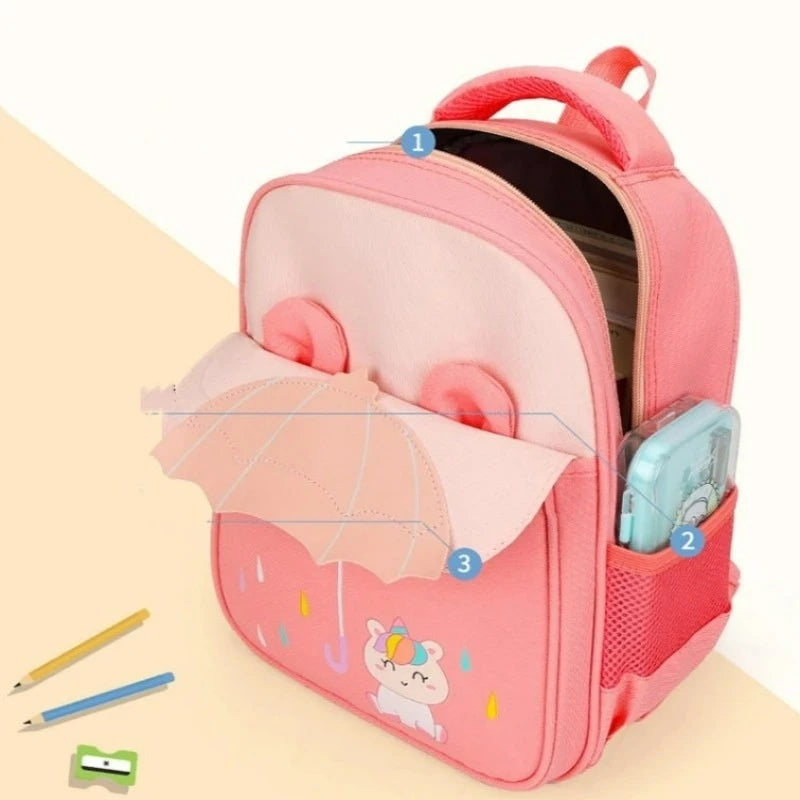 Sac à Dos Enfant Personnalisé gros plan motif avant - Violet - Bleu Ciel - Rose - Bleu Marine et Orange - Bleu Marine et Bleu Ciel - Bleu Marine et Vert