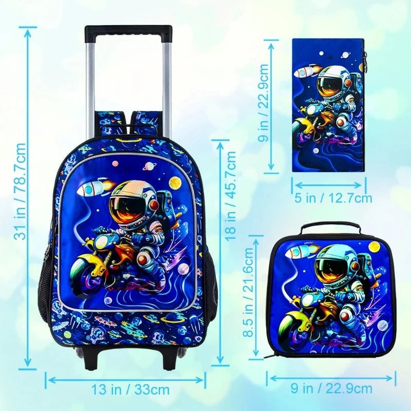 Sac a Dos Roulette Voyage Enfant dimensions illustrées - Moto