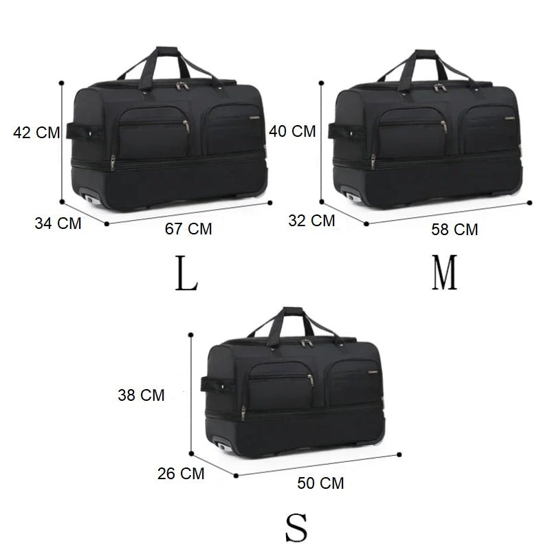 Sac De Voyage Trolley - Noir - Bleu Marine - Rouge - Gris