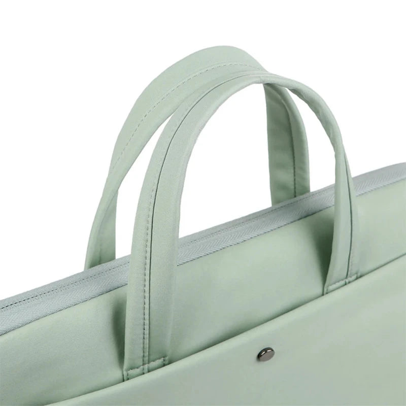 Sacoche Pour Ordi Portable gros plan anses - Vert - Rose - Beige - Noir - Gris - Bleu