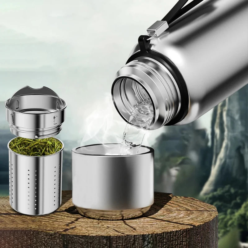 Thermos Pour Café versement d'eau chaude - Gris - Gris avec LED Température - Noir - Noir avec LED Température