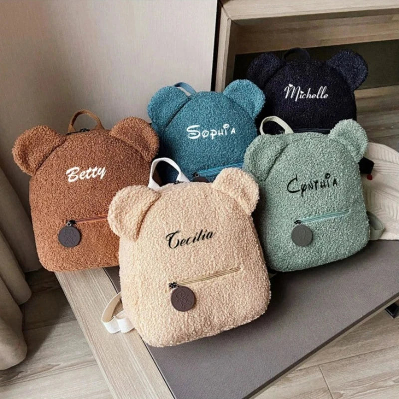 Sac à Dos Enfant Personnalisable cinq sacs alignés - Marron - Beige - Bleu Clair - Blanc Crème - Vert Foncé - Rose - Rose Clair - Turquoise - Noir - Taupe