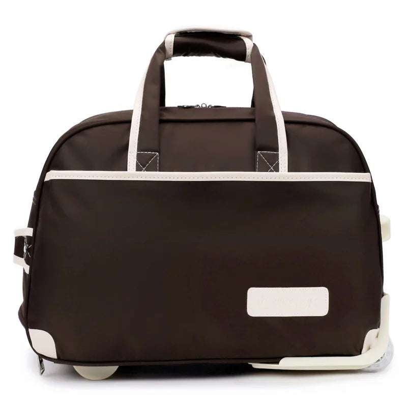 sac valise à roulettes - Marron