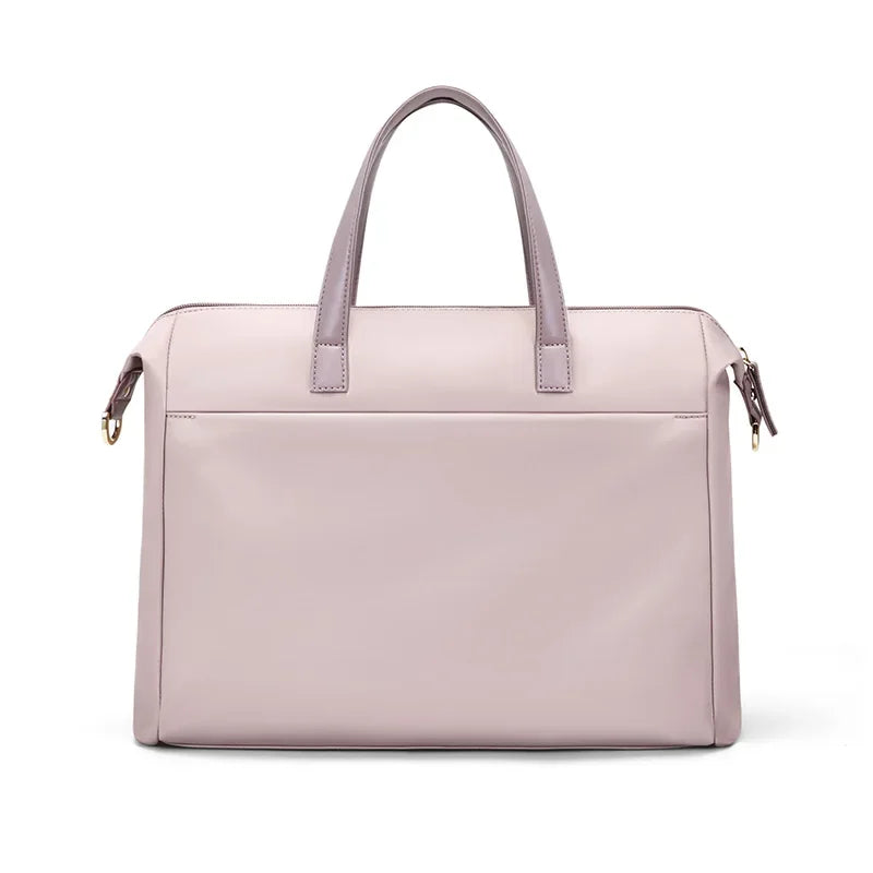Sac à Main Ordi Femme gros plan arrière - Rose - Noir