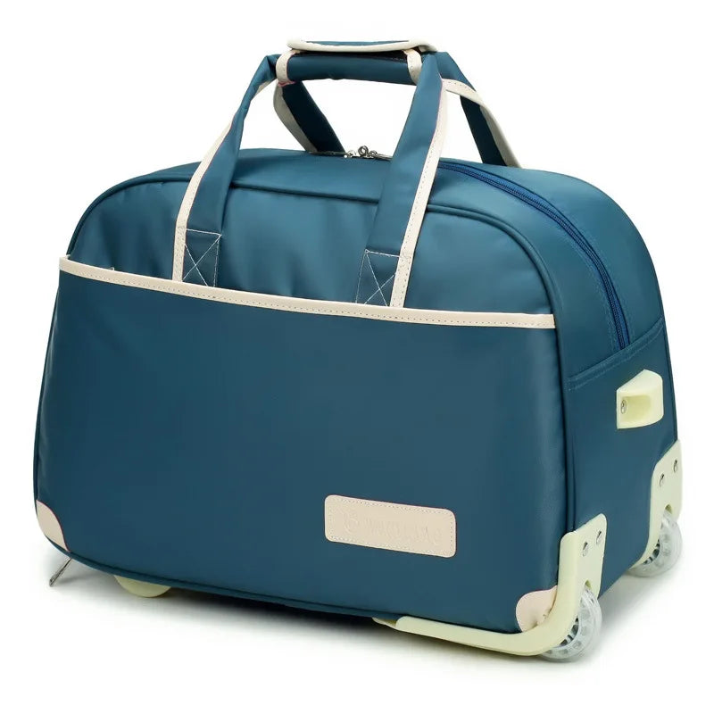 Sac Valise à Roulettes gros plan sur les roulettes - Bleu