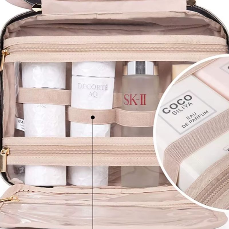 sac de maquillage voyage - Noir - Rose