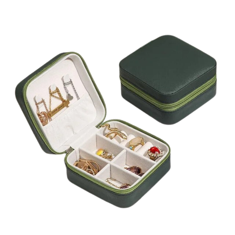 petit boite a bijoux de voyage - Vert Foncé
