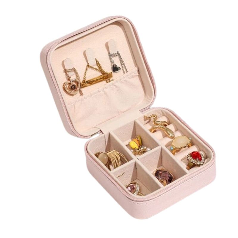 boîte à bijoux de voyage luxe - Rose
