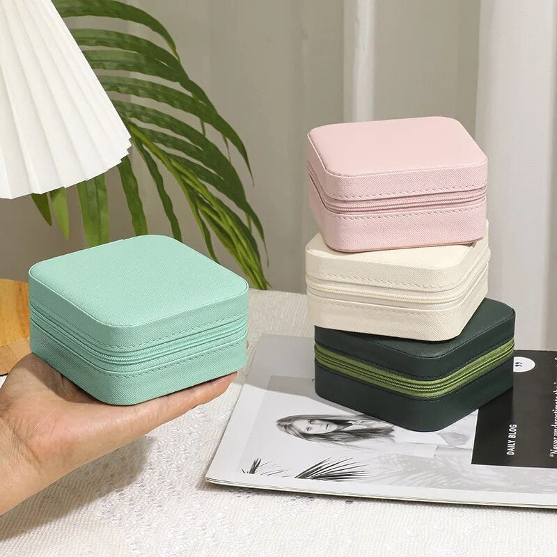 boite a bijoux de voyage luxe - Fushia - Noir - Vert - Vert Foncé - Gris - Rose - Beige - Marron - Blanc - Bleu