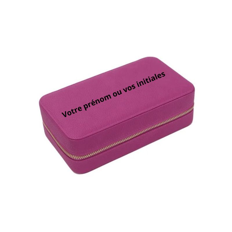 boite a bijoux de voyage luxe - Fushia