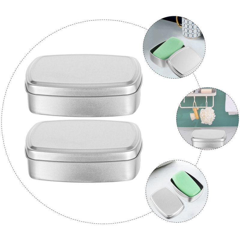 boite a savon metal - Argent (lot de 2)